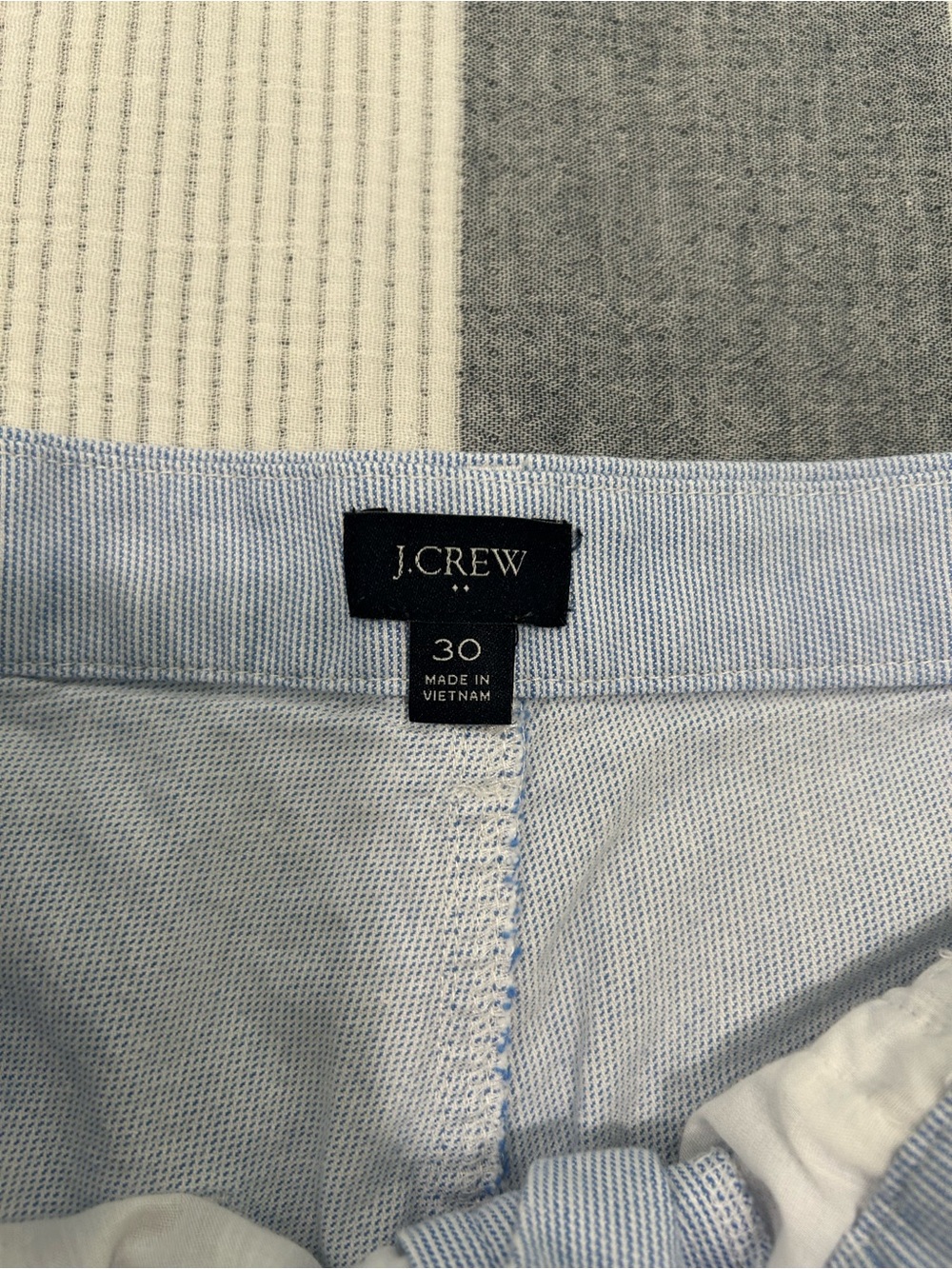 Blue and white thin striped cropped pants - Picture 3 of 3